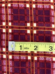 Fabric Plaid Pattern Burgundy, Red, Magenta,Tan Grid Squares 42” X 81”