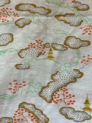 Japan 1960s Cotton Knit Fabric Double Thickness Reversible 30×30″ EXCELLENT