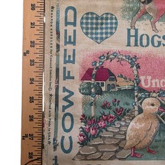 Vintage Concord Fabric Sharon Kessler Farm Animals Feedsack Labels 1 1/8 Yard