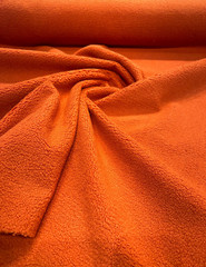 Fuzzy Wooly Boucle Orange Persimmon Upholstery Fabric By The Yard