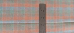 VTG Pastel Crepe Checked Plaid Fabric 44″ X 1-3/4 yds Peach, Mint, Aqua.