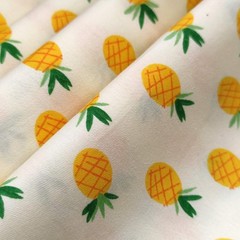 Qililandiy 100% Cotton Pineapple Print yard, Multicolored With Yellow