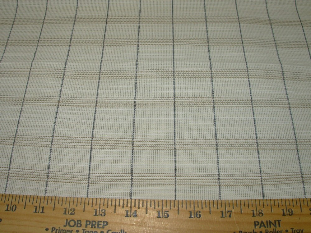 6 YDS PERENNIALS OUTDOOR INDOOR BLUE HAVEN PLAID UPHOLSTERY FABRIC FOR LESS