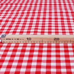 Cotton fabric fancy red squares by the meter cut 280×280 cm canvas hem