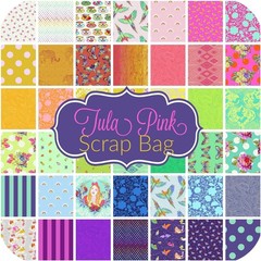 Tula Pink Pink Solid Quilt Fabric Scrap Bag^”