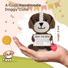 Positive Dog Crochet Doll – 100% Handmade Knitted Decor for Dog Mom – Gift