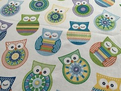 Cotton Fabric Crochet Owl 43” X 36”By Super & Spice 815