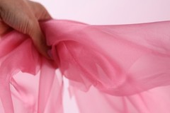 Fuchsia Crystal Organza Fabric by the Yard, Sheer Organza for Costumes and Decor