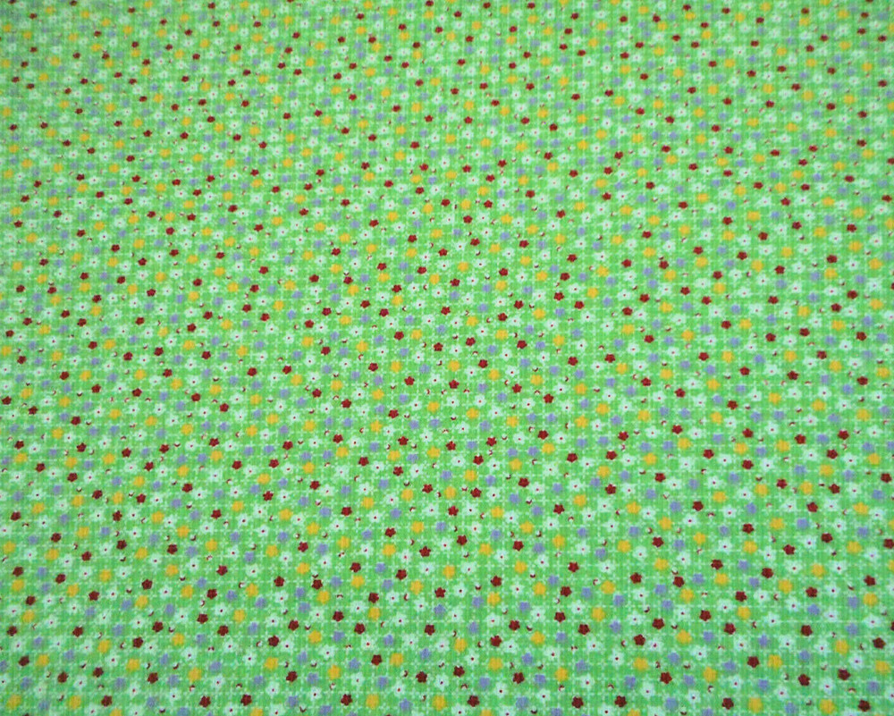 30s Reproduction Fabric By Yard Yellow White Lt Red Floral Green Premium Cotton