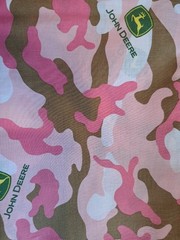 John Deere Camo Pink Cotton Fabric 1 Yard 35 inches long by 40 Inches Wide