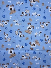 Blue Puppy Fabric by JoAnn Cotton 44″ 1 Yard
