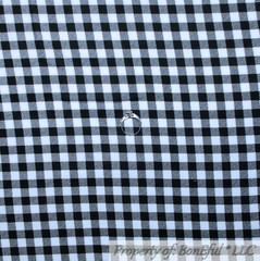 BonEful Fabric FQ Cotton Quilt Flannel Black White B&W Check Gingham Stripe Boy