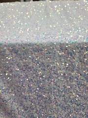 White Velvet Clear Iridescent Sequin Fabric By Yard Shine Sparkle Fashion Stretc