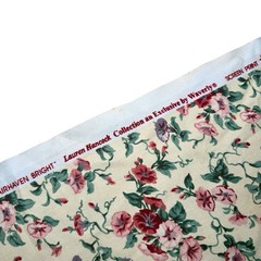 VTG Waverly Fairhaven Bright Floral Fabric 6.5 Sq Yards Cotton Cottage Shabby