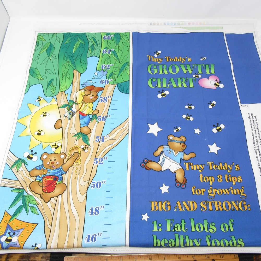 The Adventures of Tiny Teddy Growth Chart Cut and Sew Panel Possibilities Avlyn