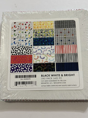 NEW Benartex “Contempo” Black, White & Bright 42 Piece 5″ x 5″ Charm Pack