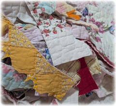 Vintage Quilt Scrap Cutter Quilt Scrap Pieces Slow Stitch, Junk Journal, Bag 7