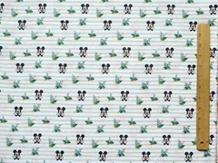 FAT QUARTER DISNEY MICKEY MOUSE FABRIC TRADITIONAL STRIPE 100% COTTON FQ