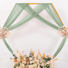 Sage Green Wedding Arch Draping Fabric 2 Panels 29″ X 20 FT Extra Long Gauze Dra
