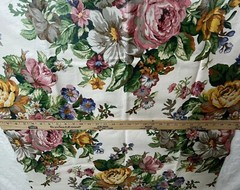 Fabric Stanley King Studios Screen Print Teflon Finish Floral 2 Pieces