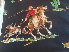 Cowboys And Indians Fabric 2 yd X 44”w Rodeo Western Cowboy Horse Nos/ Clean