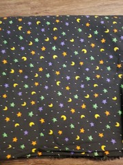 Stars & Moons Cotton Quilting Halloween Fabric Stars 4.5 YDS of 44″