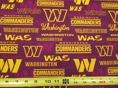 WASHINGTON COMMANDERS NFL -HALF YARD PIECE- COTTON BRAND NEW DESIGN