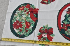 36″ x 44″, Vintage, Red & Green on White Christmas Craft Panel, Wamsutta, P8763