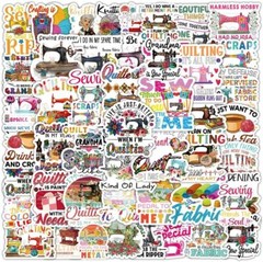 50Pcs Sewing Machine Stickers Quilting Theme Waterproof New2 Sewing/Quilting