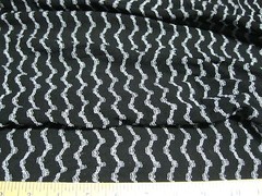Discount Fabric 4 way stretch Mesh Lace Black and Silver Waves LC204