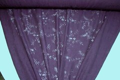 Discount Fabric SHEER Eggplant Floral Home Decor & Drapery