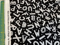 STUDIO E-BLACK AND WHITE WITH A TOUCH OF BRIGHT #5809-90-TOSSED ALPHABET – BTY