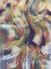 Brush Stroke Vintage Fabric Chris Stone Sheen 47×56 Abstract Blue Red Green
