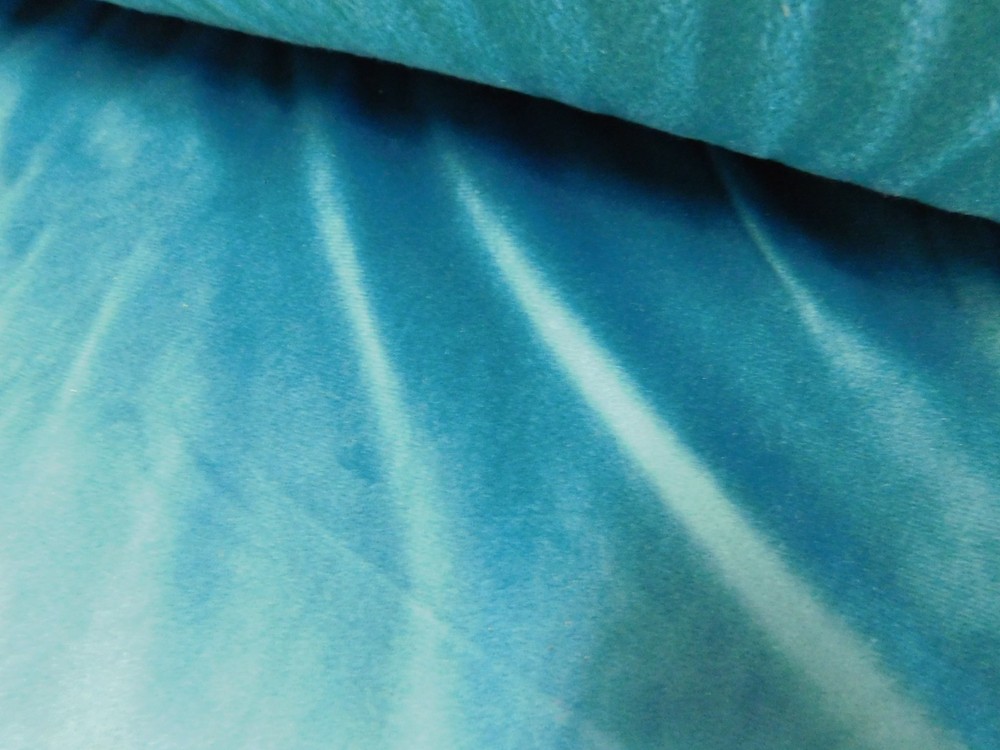 Turquoise Velveteen Type Upholstery Fabric , 56″, by the yard