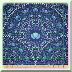 Dark Blue Waterproof Floral Fabric 108×58 inches