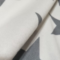 Gray Stars White Brushed Sweater Knit Fabric 56″ By The Yard Soft Cozy