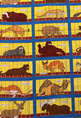 Vintage Animal Crackers Themed Zoo Fabric 54” by 55” Novelty Fabric