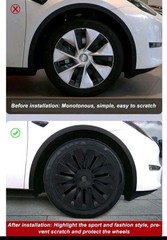 4pc 19-inch matte black wheel covers designed for the Tesla Model Y