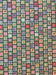 Fabric Traditions #2482 – Green Gardening Blocks – Cotton – 1996 – 1+11/12 Yds