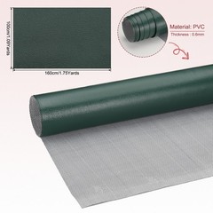 63×39.4in Faux Leather Sheets, Faux Leather Fabric Vinyl PVC, Dark Green