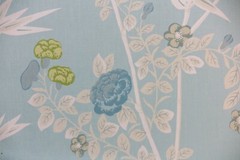 SCALAMANDRE CURTAIN FABRIC “Jardin De Chine 6.4 METRES CIEL 100% COTTON