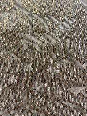 Luxury Silk Gold Lurex Brocade Champagne Tree Motif Fabric By The Yard 44″ Wide