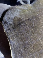 Gambiered Silk Linen Denim Fabric Natural Dye Mud Silk By Half YARD 45momme