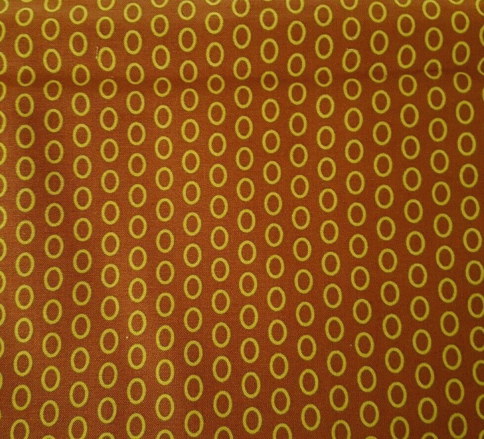 Contempo BTY Unbranded Bright Sage Green Ovals on Brown