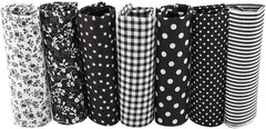Pre Cut Cotton Fabric Bedding, 7Pcs 25X25Cm Assorted Squares Quarters Bundle for