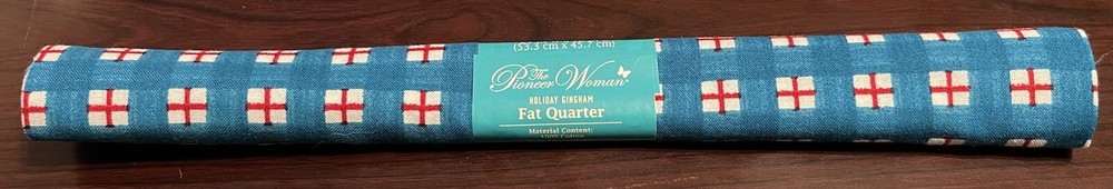 The Pioneer Woman Fat Quarter Fabric 18″ X 21” Holiday Gingham Teal