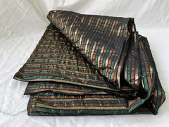 Vintage Fabric ~5 Yds Metallic Stripes (Black/Green/Gold/Copper) Costume/Craft