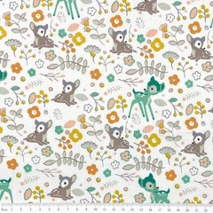 Alice in Wonderland Whimsical Pattern on White Sewing Cotton Fabric 160cm wide