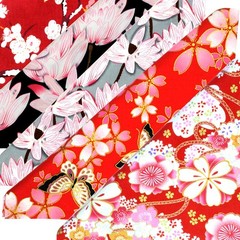 5 PCS Cotton Craft Fabric Bundle Squares 20×20 Inch 50x50cm Japanese Style