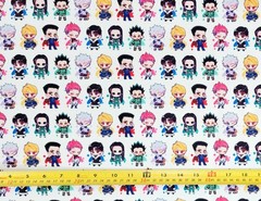 HUNTER X HUNTER CHIBI WHITE ANIME 1 YARD FABRIC ( 36″ X 58″ ) BRAND NEW